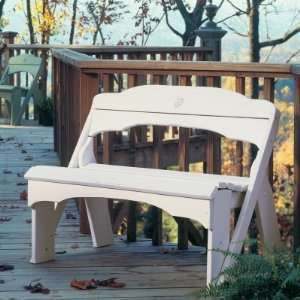   Fanback Collection Picnic Bench   Poly   White Patio, Lawn & Garden