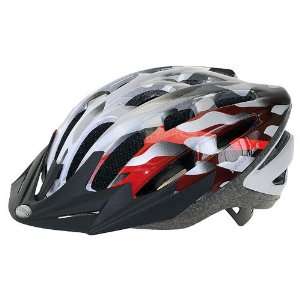   In Mold Reflex Adult Bike Helmet   Red/Silver/White
