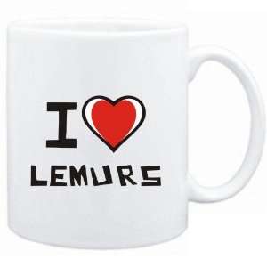  Mug White I love Lemurs  Animals