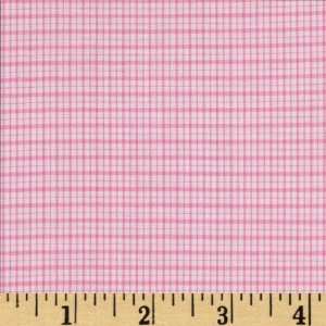 56 Wide Cotton Yarn Dyed Shirting Plaid White/Pink Fabric By The 