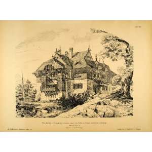  1890 Print Villa Einsiedel Chemnitz German Architecture 