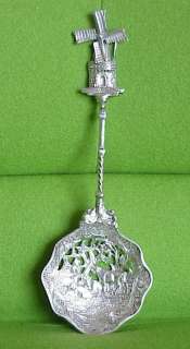   800 Silver Dimensional Figural Windmill Sugar Sifter Spoon  