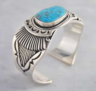 Steven Begay Navajo Sterling Silver Turquoise Bracelet  
