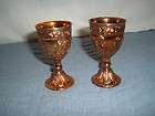 VINTAGE 2 COPPER GOBLETS WITH HERALDIC DESIGN ENGRAVING