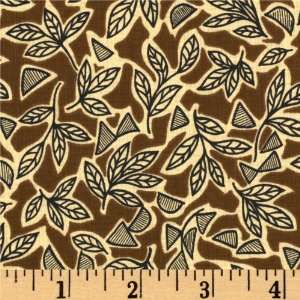   Asante Outlined Leaves Brown Fabric By The Yard Arts, Crafts & Sewing