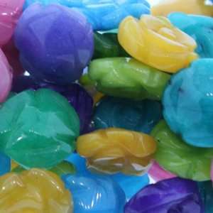 Dyed Multi Color Jade  Flower Plain   18mm Diameter, Sold by 16 Inch 