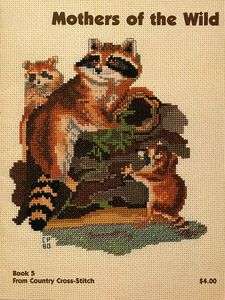   OF THE WILD Raccoon Bobcat Owl Deer Cross Stitch Pattern Leaflet Book