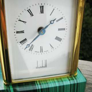 Dunhill Carriage Mini clock with Malaquite, Mathew Norman, Deco Style 