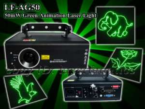 DJ Club Pub 50mW Small Green Animation Cartoon DMX512 ILDA Laser Light 