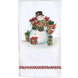   Christmas Traditional Snowman Flour Sack Kitchen Towel