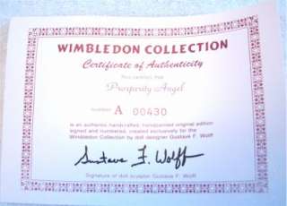   Wolff Prosperity Angel Wimbledon Collection Signed & Numbered MIB