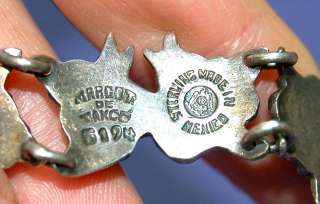 Vintage Mexican Sterling Silver Signed Margot Ornate Rose Bracelet 