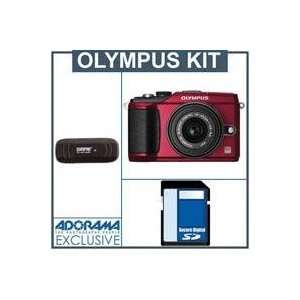  Olympus PEN E PL2 Digital Camera   Red with 14 42mm II 