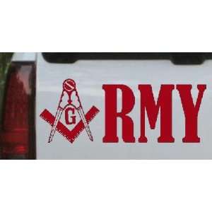 Red 50in X 19.4in    Masonic Freemason Army Military Car Window Wall 