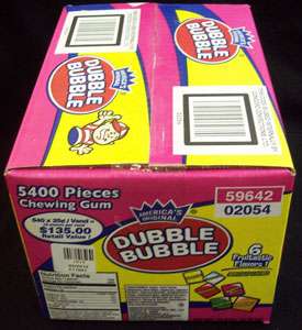 Dubble Bubble Chewing Bubble Gum 5400 Ct Bulk Chiclets  