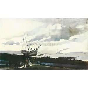  Schooner Aground (Canv)    Print