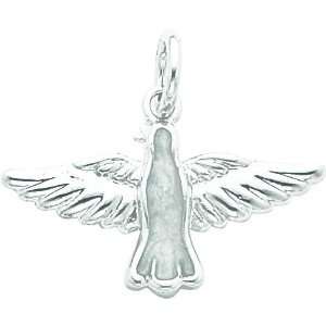  Sterling Silver Holy Spirit Round Charm Jewelry