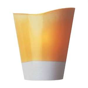 LBL Lighting #HW930AM2H Fusion Amber and Opal Fused Glass Wall Sconce 