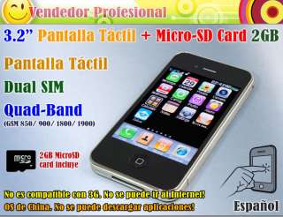 2GB Móviles Libres KA08 Pantalla Tactile 2 SIM PDA A555  