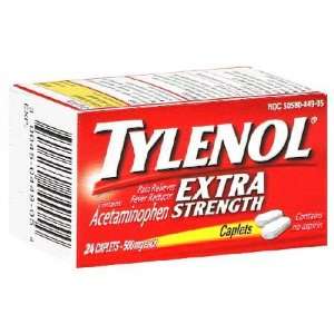  Tylenol Extra Strength Caplet 500 mg 24CT (2 PACK) Health 