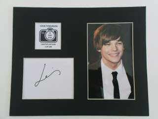 Limited Edition Louis Tomlinson One Direction Signed Mount Display 1D 