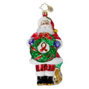 RADKO CLAUS FOR A CAUSE AIDS Awareness Santa Glass Ornament Christmas 