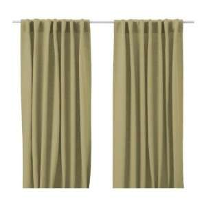  Ikea Aina Linen Pair of Curtains 57 x 98 Light Green 