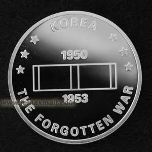  Korea The Forgotten War Silver Coin 
