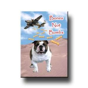 English Bulldog Bones Not Bombs Fridge Magnet No 1