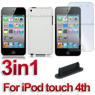 WHITE HARD BACK CASE COVER CLEAR SCREEN PROTECTOR FOR APPLE IPOD TOUCH 