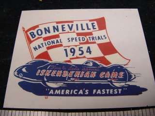 1954 BONNEVILLE National Speed Trials vinyl Indian Harley Triumph 