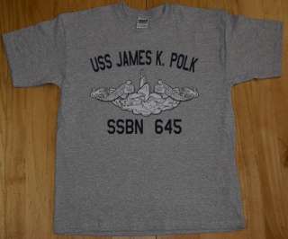 US Navy USS James K. Polk SSBN 645 Submarine T Shirt  