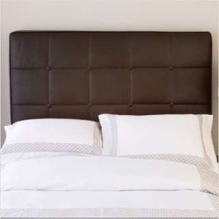 Backdrop Tufted Leather Inflatable Headboard in Chocolate Faux Leather 