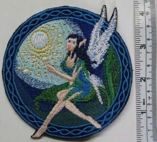 FAERIE Sew On PATCH Embroidered OOAK 104 Fairy faery  