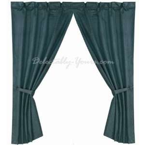   Turquoise Tooled Faux Leather Western Drapes 96 x 84
