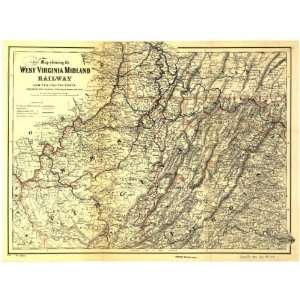  1883 Railroad map of West Virginia