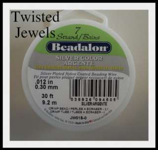 Beadalon 7 Strand Silver Color .018 Beading Wire 30Ft  