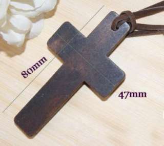 Cross Leather Strap Fashion Necklace Sweater chain  