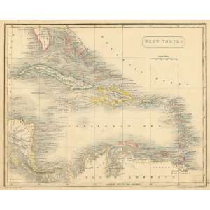    Arrowsmith 1836 Antique Map of the West Indies