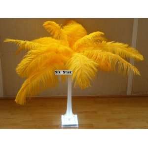 Ostrich Deluxe Formal Golden Yellow Feather Plume 18 24Long 10 Pcs 