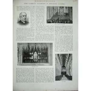  1893 Winchester Cathedral Nave Dean Choir Screen Music 