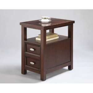  Espresso Finish Chair Side Table with Drawers