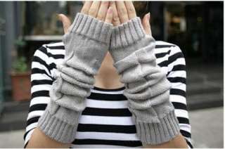 NEW 4 COLORS ARM WARMERS FASHIONABLE KNIT Womens FINGERLESS GLOVES 