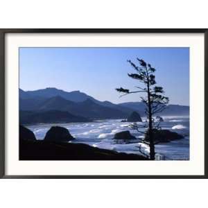  Cannon Beach from Ecola State Park, Oregon, USA Framed 