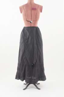 Neat late 1890s black Victorian skirt. Skirt is made out of a semi 