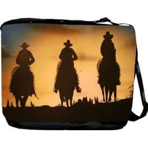  Three Cowboys on Horse Messenger Bag   Book Bag   School 