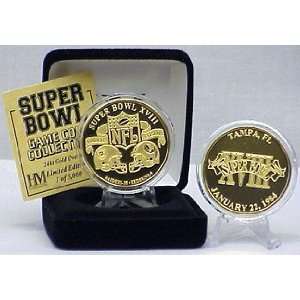  24kt Gold Super Bowl XVIII flip coin 