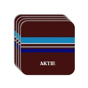 Personal Name Gift   AKTIE Set of 4 Mini Mousepad Coasters (blue 