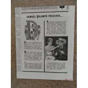 the Kid from Brooklyn,movie,Vintage 40s print ad (Danny Kaye)Original 