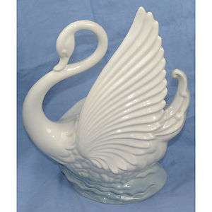 Vintage 1950s White Swan TV Lamp and Planter by Maddux of California 